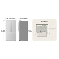 LG 25 Cu Ft 33 In Refrigerator Bottom Freezer, French door - LF25H6200S Stainless Steel Hot