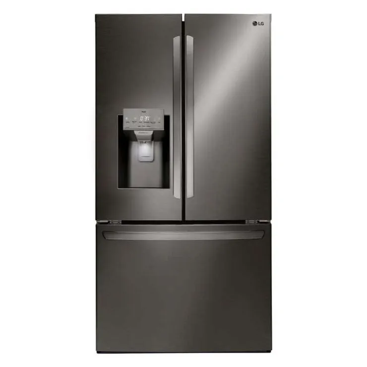 LG 28 Cu ft 36 In Refrigerator Bottom Freezer, French door - LRFS28XBD Black Stainless Outlet