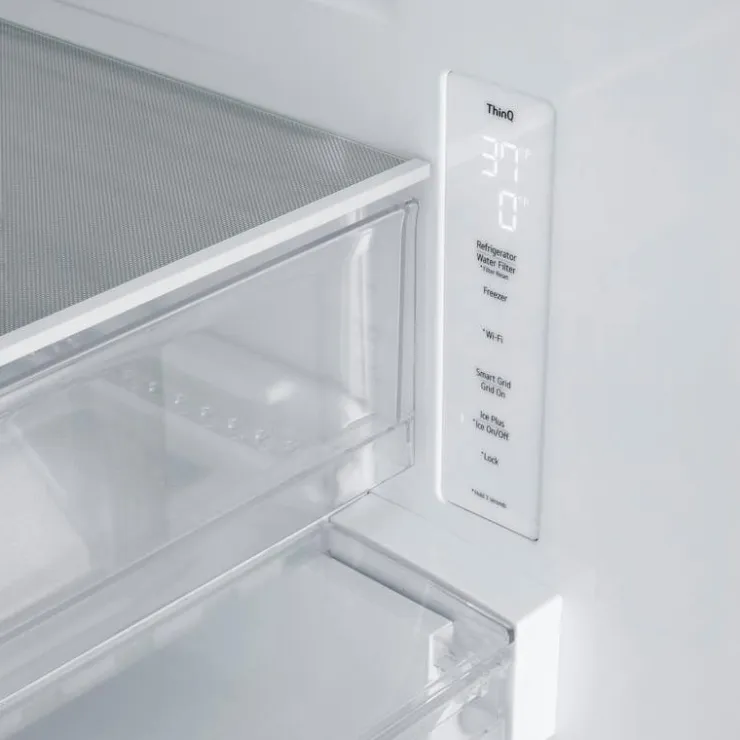 LG 25 Cu Ft 33 In Refrigerator Bottom Freezer, French door - LF25H6330D Black Stainless Clearance
