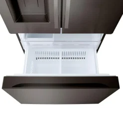 LG 25 Cu Ft 33 In Refrigerator Bottom Freezer, French door - LF25H6330D Black Stainless Clearance