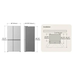 LG 23 Cu Ft 36 In Refrigerator Side by side - LS23C4230V Stainless Steel Clearance