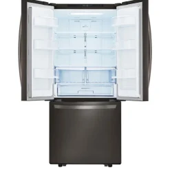 LG 21.8 Ft cu 30 in Refrigerator Bottom Freezer, French door - LRFNS2200D Black Stainless Steel Hot