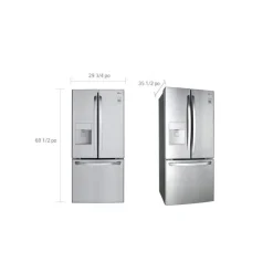 LG 30 in 22 Cu ft Refrigerator Bottom Freezer, French door - LRFWS2200S Stainless Steel Online
