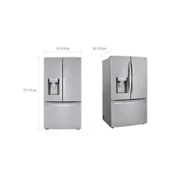 LG 36 in 30 Cu ft Refrigerator Bottom Freezer, French door - LRFDS3016S Stainless Steel New