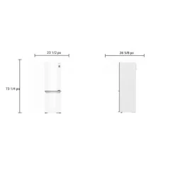 LG 24 in 11,9 cu ft Refrigerator Bottom Freezer - LBNC12231W White New