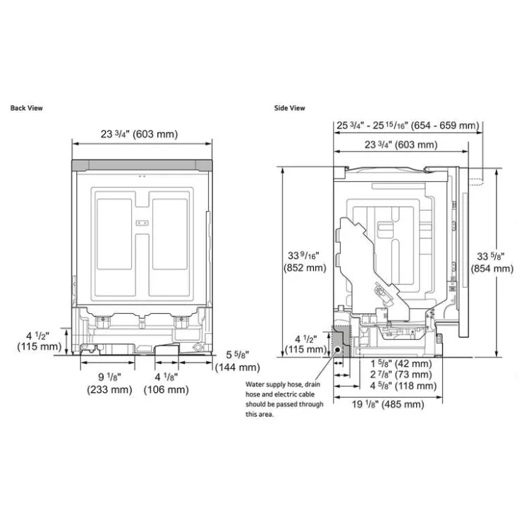 LG Dishwasher Built-In 24" 44dB - LDNPM654D Black Stainless New