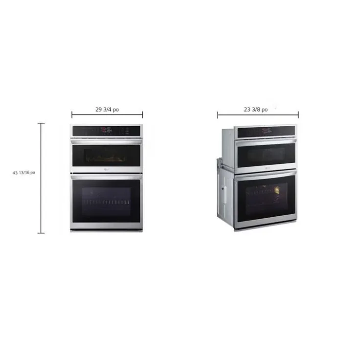 LG Double Wall Oven 30" Electric - WCEP6423F Stainless Steel Hot