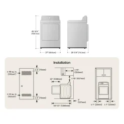 LG Dryer Front-Load 27" - DLE8400WE White New