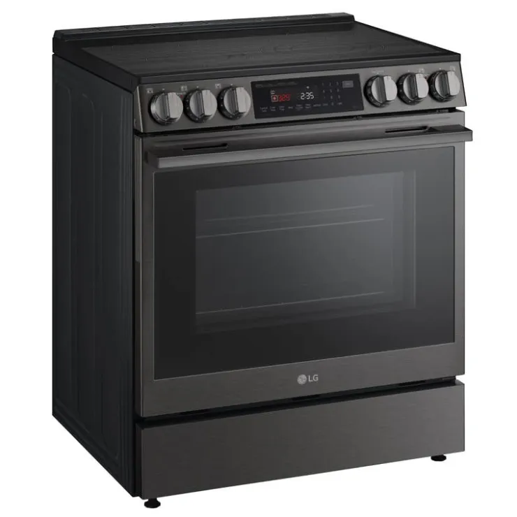 LG Range 30" Electric Glass-Ceramic - LSEL6335ZE Black Stainless Outlet