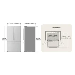 LG STUDIO 27 Cu Ft 36 In Refrigerator Bottom Freezer, French door - SRFB27W3 White Hot