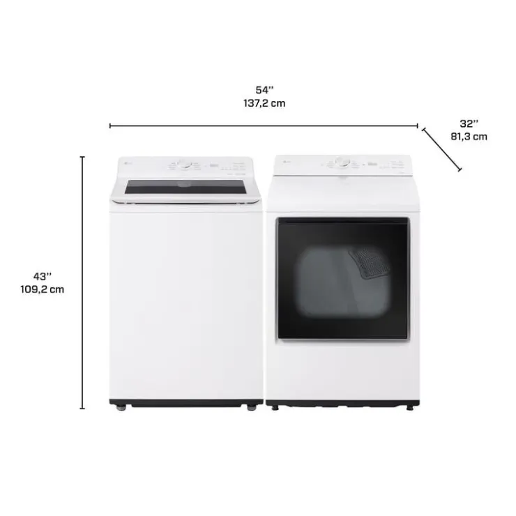 LG Washer & Dryer Kit, , Top-Load - WT8205-DLE White Discount