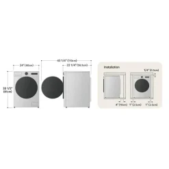LG Washer & Dryer KIt, , Front-Load - WM-DLHC1455 White Discount