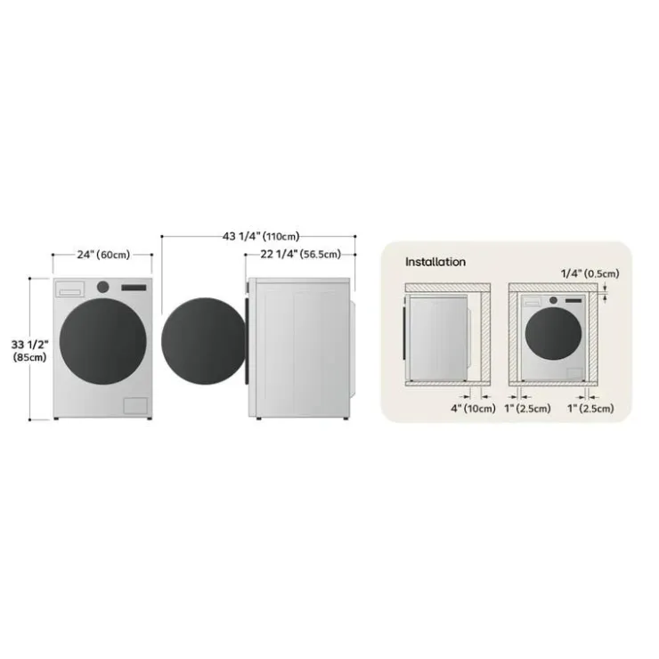 LG Washer & Dryer KIt, , Front-Load - WM-DLHC1455 White Discount