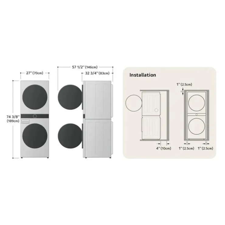 LG WashTower, , 27", Front-Load - WKHC252HBA Black steel Best