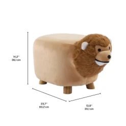 Lion-Shaped Kids Pouf – 13.8