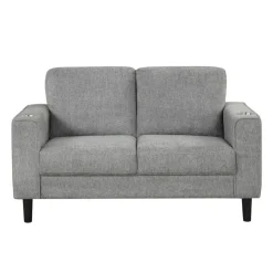 Loveseat with Cup Holders Grey Hot