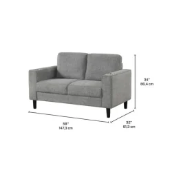 Loveseat with Cup Holders Grey Hot