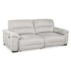 Loveseat with Power Sliders White/Beige Sale