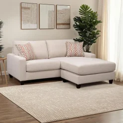 Sofa By Fancy Loveseat with Reversible Chaise Beige Sale