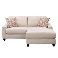Sofa By Fancy Loveseat with Reversible Chaise Beige Sale