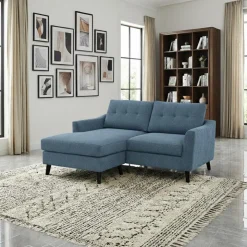 Loveseat with Reversible Chaise - Blue Best