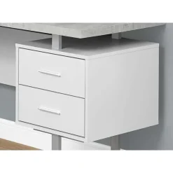 Monarch L-shaped computer desk / cement-look top - Grey Outlet