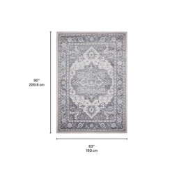 Machine Washable Indoor Rug - 5 x 7 Beige/Grey Clearance
