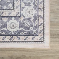 Machine Washable Indoor Rug - 5 x 7 Beige/Grey Clearance