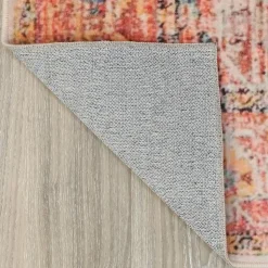 Machine Washable Indoor Rug - 5 x 7 Beige/Orange/Blue New