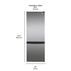 Marathon 11,5 Cu Ft 24 In Refrigerator Bottom Freezer - MFF115SSBM Stainless Clearance