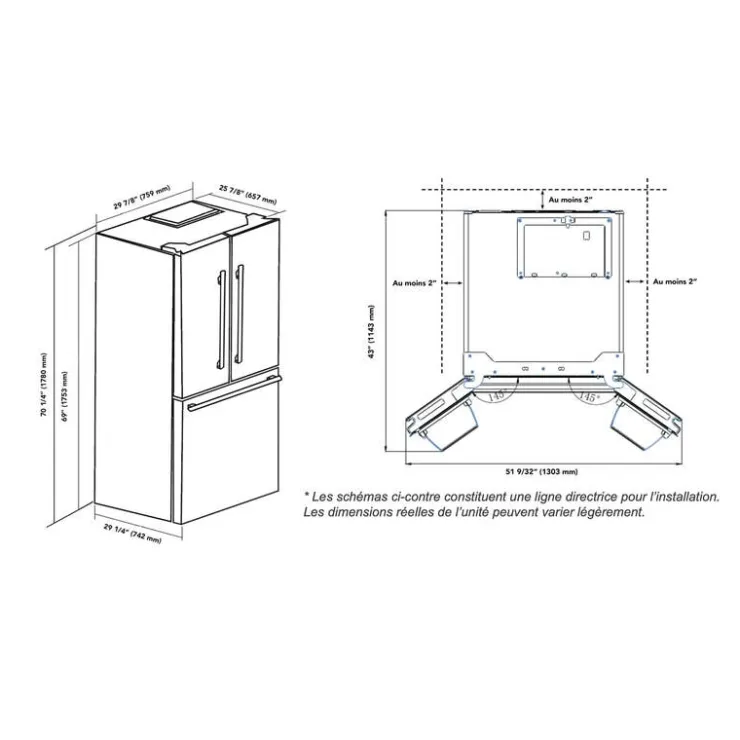 Marathon 18 Cu Ft Refrigerator 30 In Bottom Freezer, French door - MFF180SSFD-1 Stainless Hot