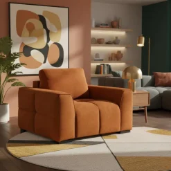 Sofa By Fancy Marshmallow-Style Armchair - Rust Best