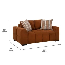 Sofa By Fancy Marshmallow-Style Loveseat - Rust Outlet