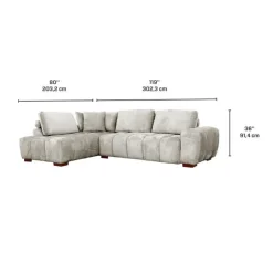 Marshmallow-Style Sectional with Left-Side Chaise - Grey Outlet