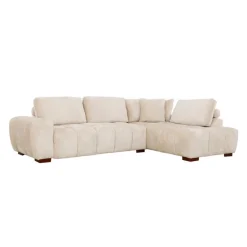 Marshmallow-Style Sectional with Right-Side Chaise - Cream Clearance