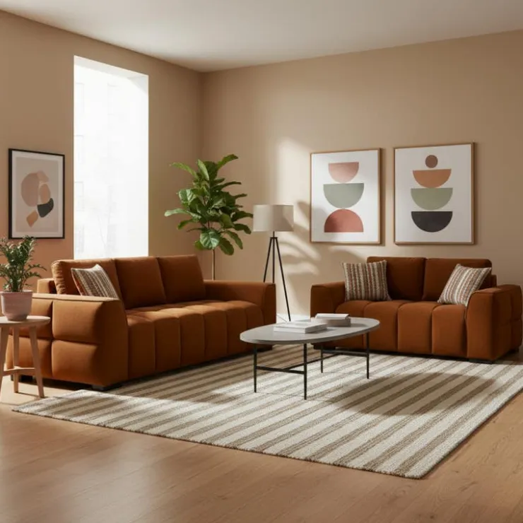 Sofa By Fancy Marshmallow-Style Sofa - Rust Best