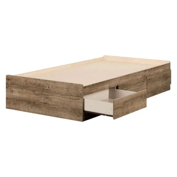 Meubles South Shore Mates Bed with 3 Drawers (39") - South Shore Weathered Oak Online