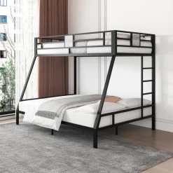 Metal Bunk Bed 39"/54" Black and grey wood decoration Sale