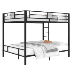 Metal Bunk Bed 54"/54" Black and grey wood decoration Online