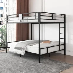 Metal Bunk Bed 54"/54" Black and grey wood decoration Online
