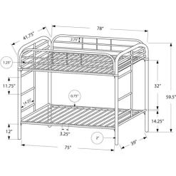 Monarch Metal bunk bed 39"/39" - Silver New