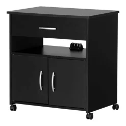 Meubles South Shore Microwave Cart on Wheels - South Shore Pure Black Sale