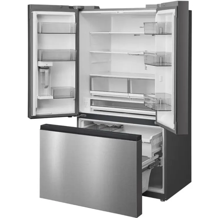 MIDEA 26,5 Cu. Ft. 36 In Refrigerator Bottom Freezer, French door - MRF27I6BST Stainless Clearance