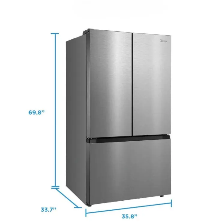 MIDEA 31.7 Cu. Ft. 36 In Refrigerator Bottom Freezer, French door - MRF32I6BST Stainless Discount