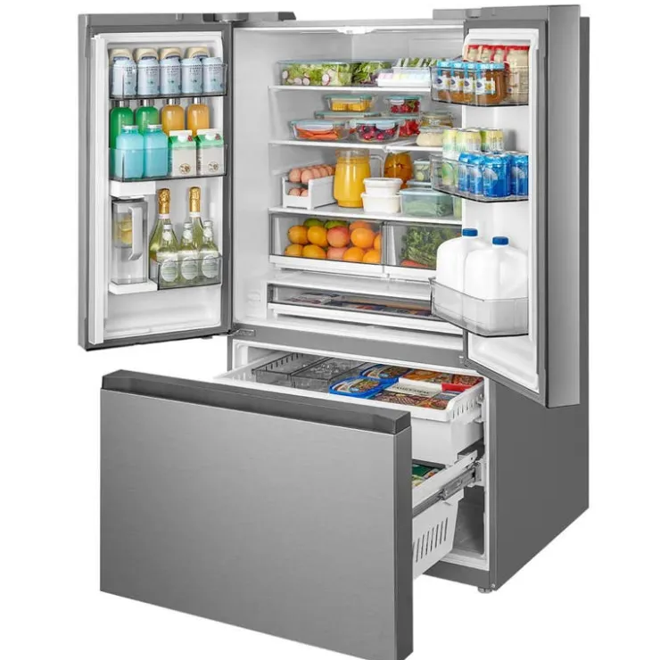 MIDEA 31.7 Cu. Ft. 36 In Refrigerator Bottom Freezer, French door - MRF32I6BST Stainless Discount