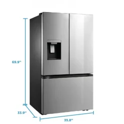 MIDEA 29.3 Cu. Ft. 36 In Refrigerator Bottom Freezer, French door - MRF29D2AST Stainless Discount