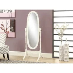 Monarch Mirror - 59"h / antique oval wood frame - White Outlet