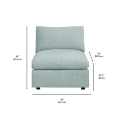 Modular Armless Chair - Grey New