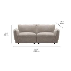 Modular Loveseat - 2 pcs Taupe Grey Online