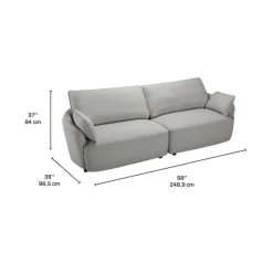 Modular Loveseat - 2 pcs Light Grey